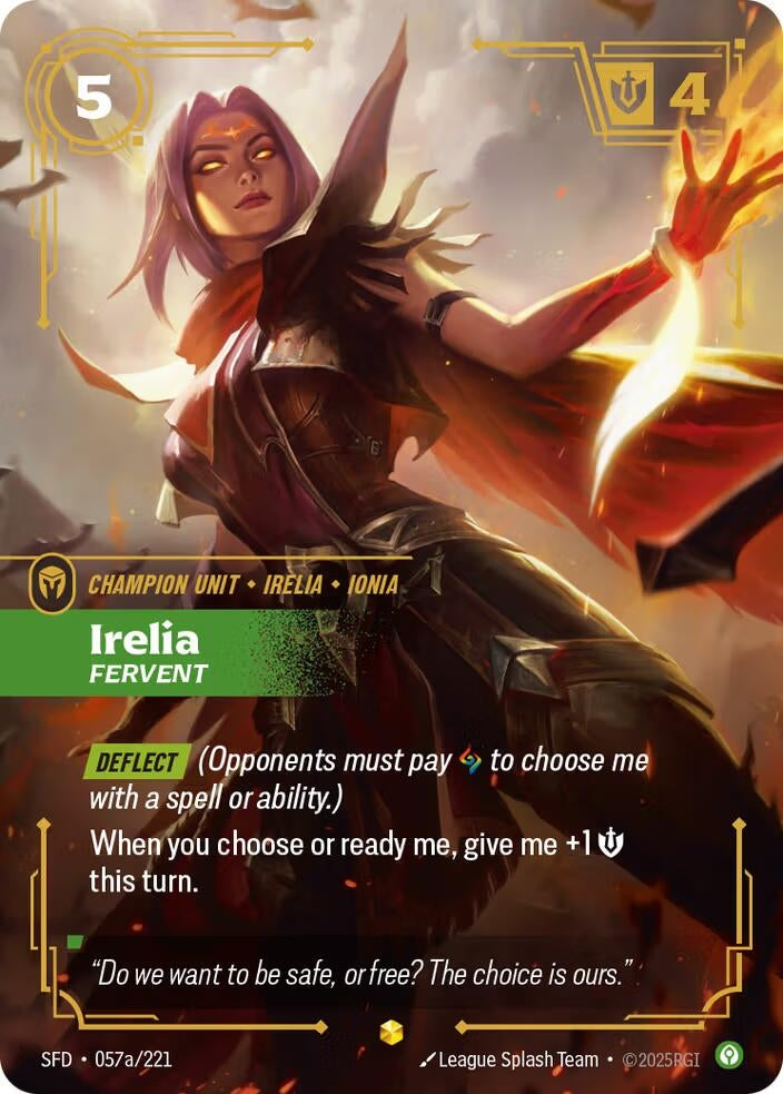 Image for Irelia - Fervent (Alternate Art) (057a/221) (Foil) (Spiritforged) - Riftbound: League of Legends Trading Card Game