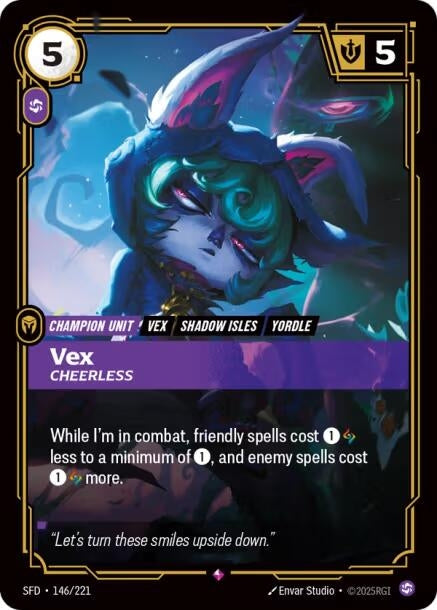 Image for Vex - Cheerless (146/221) (Foil) (Spiritforged) - Riftbound: League of Legends Trading Card Game