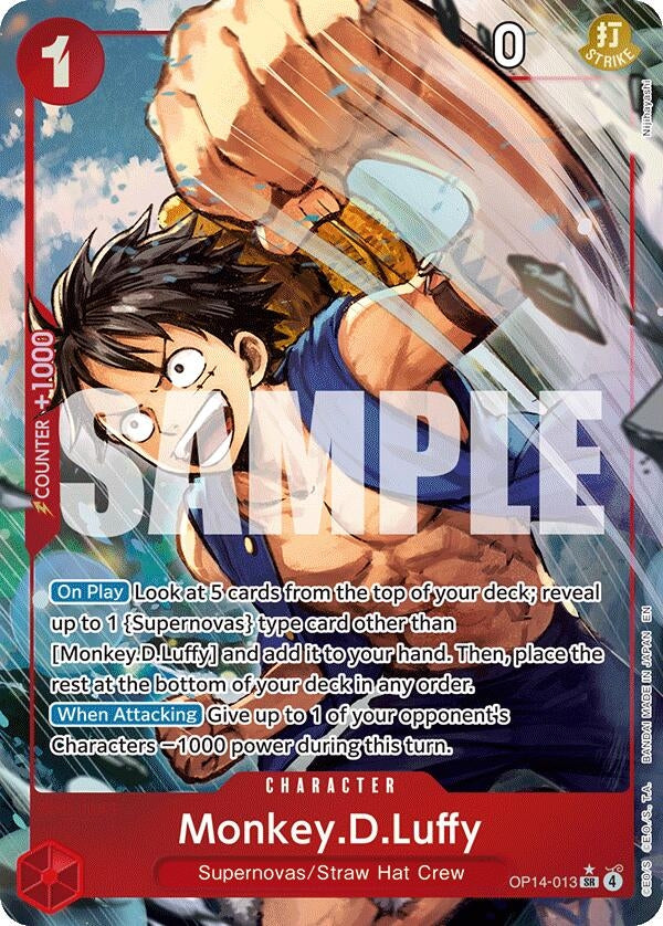 Image for Monkey.D.Luffy - OP14-013 (Alternate Art) (OP14-013) (Foil) (The Azure Sea's Seven) - One Piece Card Game