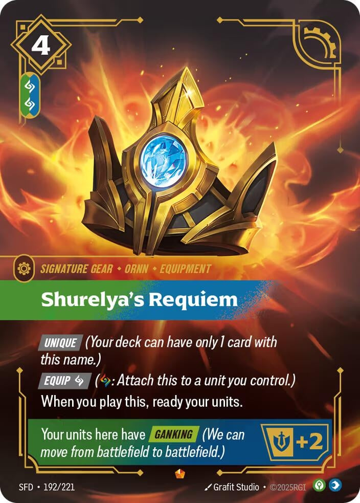 Image for Shurelya's Requiem (192/221) (Foil) (Spiritforged) - Riftbound: League of Legends Trading Card Game