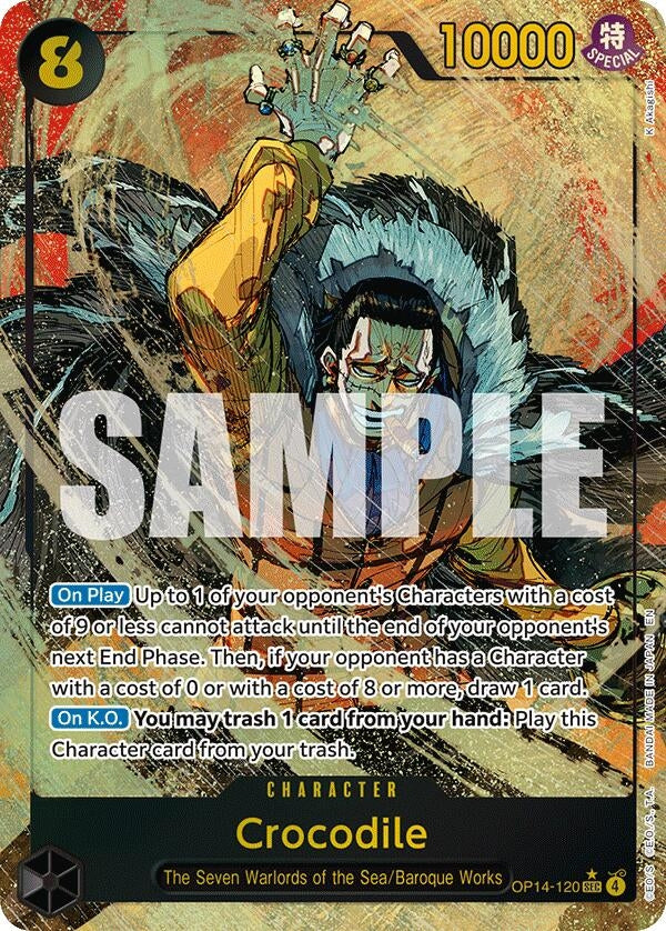 Image for Crocodile - OP14-120 (Alternate Art) (OP14-120) (Foil) (The Azure Sea's Seven) - One Piece Card Game