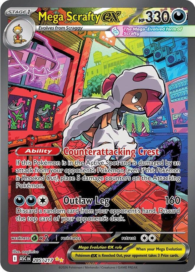 Mega Scrafty ex (285/217) (Holofoil) (ME: Ascended Heroes)