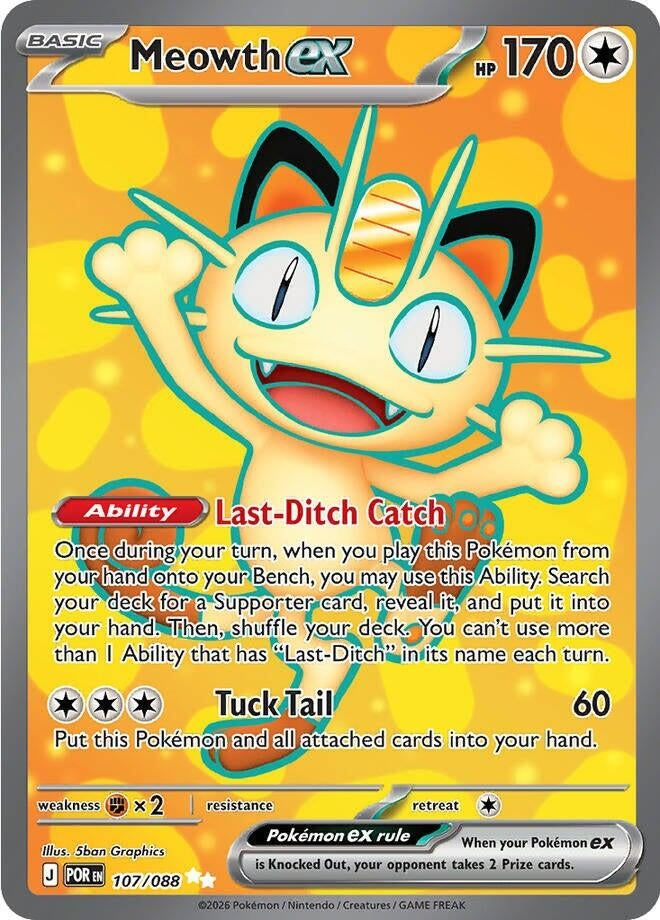 Meowth ex (107/088) (Holofoil) (ME03: Perfect Order)