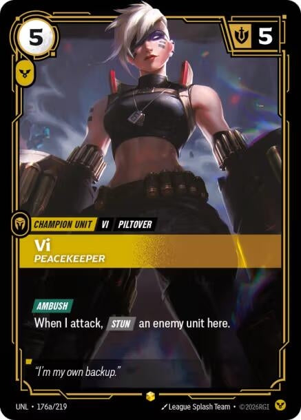 Vi - Peacekeeper (Alternate Art) (176a/219) (Foil) (Unleashed)