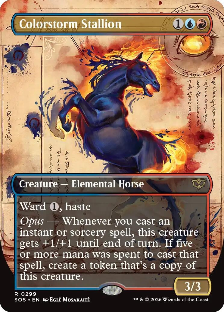 Image for Colorstorm Stallion (Borderless) (299) (Foil) (Secrets of Strixhaven) - Magic: The Gathering