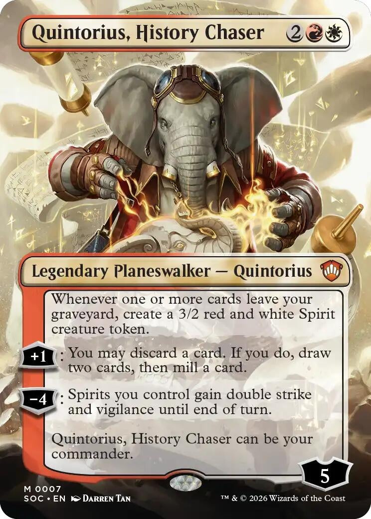 Image for Quintorius, History Chaser (Borderless) (7) (Commander: Secrets of Strixhaven) - Magic: The Gathering
