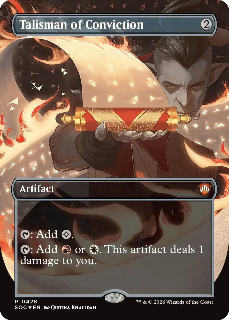 Image for Talisman of Conviction (Borderless) (428) (Foil) (Commander: Secrets of Strixhaven) - Magic: The Gathering