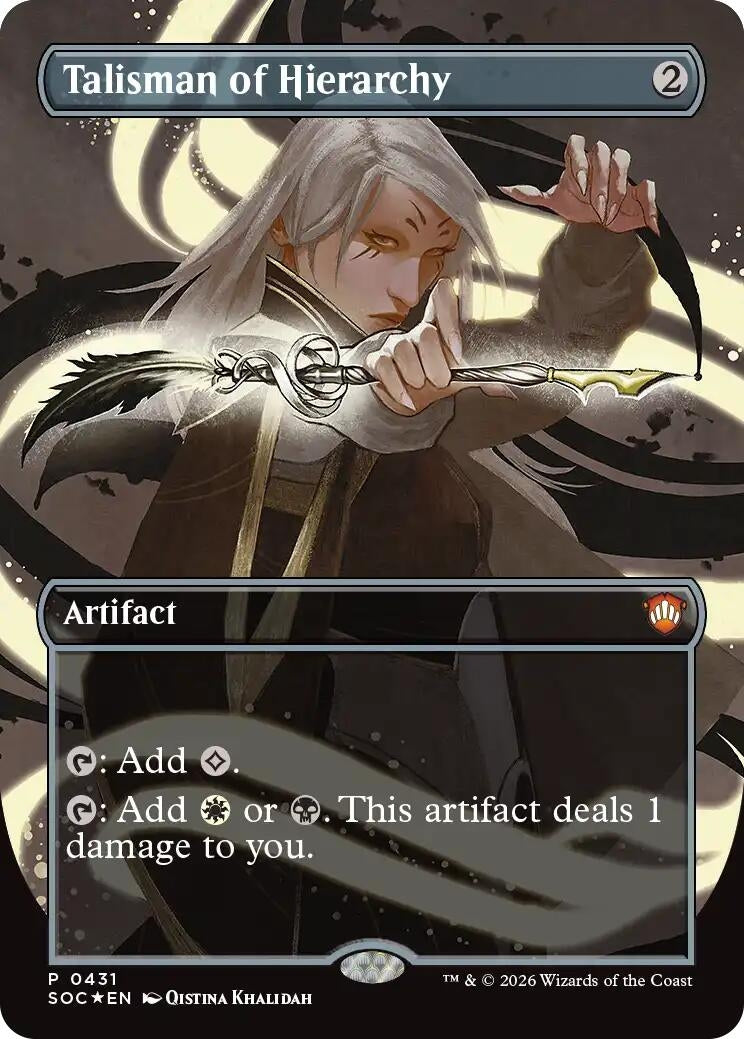 Image for Talisman of Hierarchy (Borderless) (431) (Foil) (Commander: Secrets of Strixhaven) - Magic: The Gathering