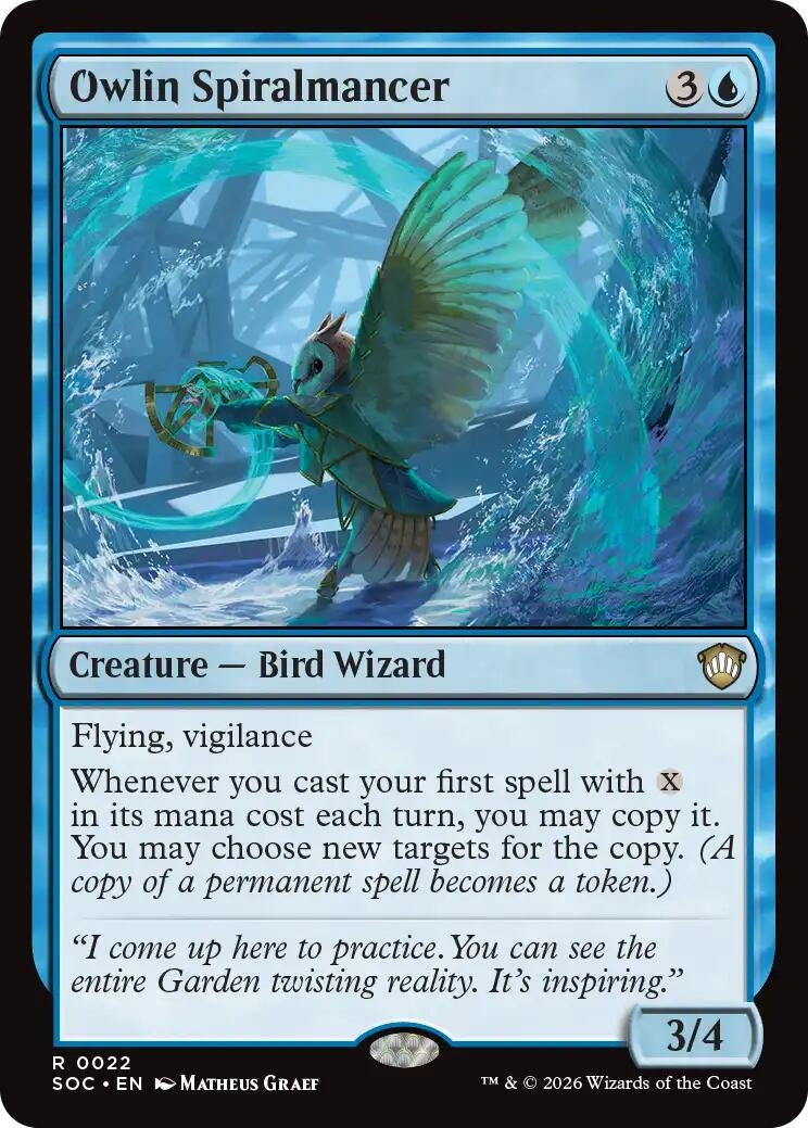 Image for Owlin Spiralmancer (22) (Commander: Secrets of Strixhaven) - Magic: The Gathering