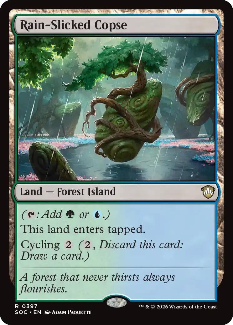 Image for Rain-Slicked Copse (397) (Commander: Secrets of Strixhaven) - Magic: The Gathering