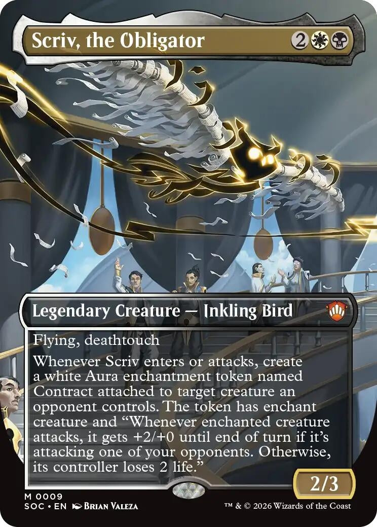 Image for Scriv, the Obligator (Borderless) (9) (Foil) (Commander: Secrets of Strixhaven) - Magic: The Gathering