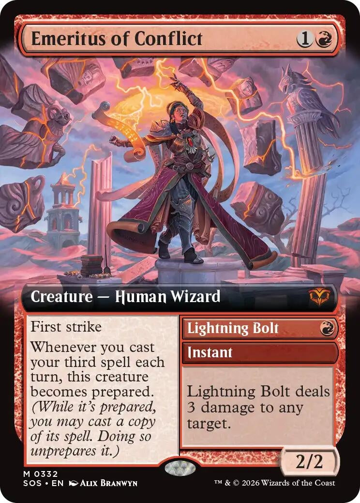 Image for Emeritus of Conflict (Extended Art) (332) (Foil) (Secrets of Strixhaven) - Magic: The Gathering