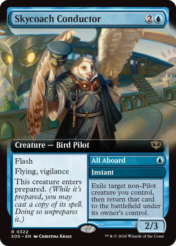 Image for Skycoach Conductor (Extended Art) (322) (Foil) (Secrets of Strixhaven) - Magic: The Gathering