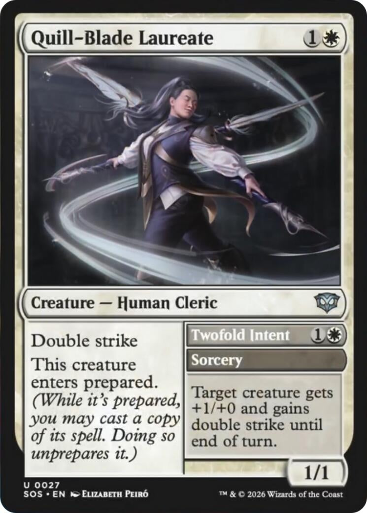 Image for Quill-Blade Laureate (27) (Foil) (Secrets of Strixhaven) - Magic: The Gathering