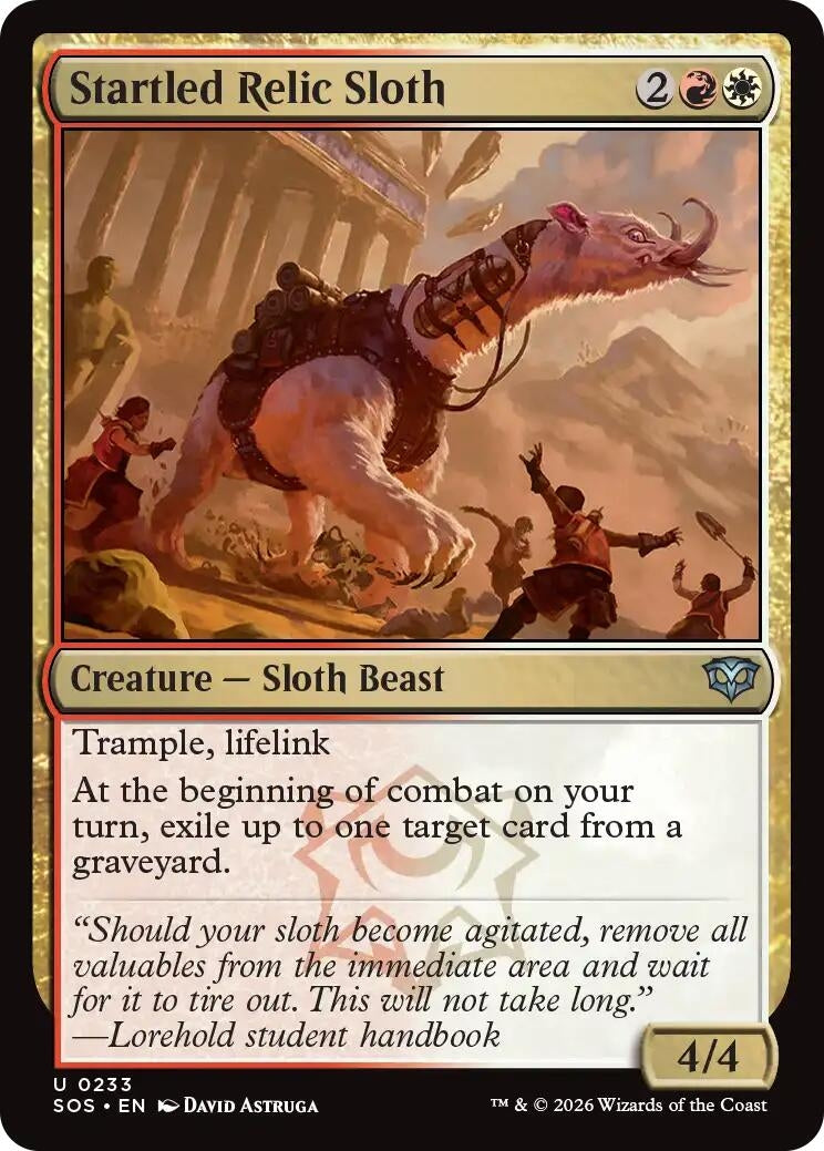 Image for Startled Relic Sloth (233) (Foil) (Secrets of Strixhaven) - Magic: The Gathering