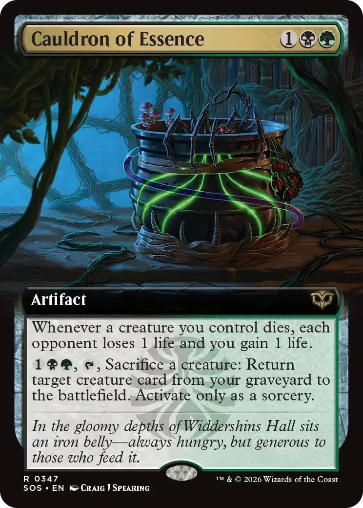 Image for Cauldron of Essence (Extended Art) (347) (Foil) (Secrets of Strixhaven) - Magic: The Gathering