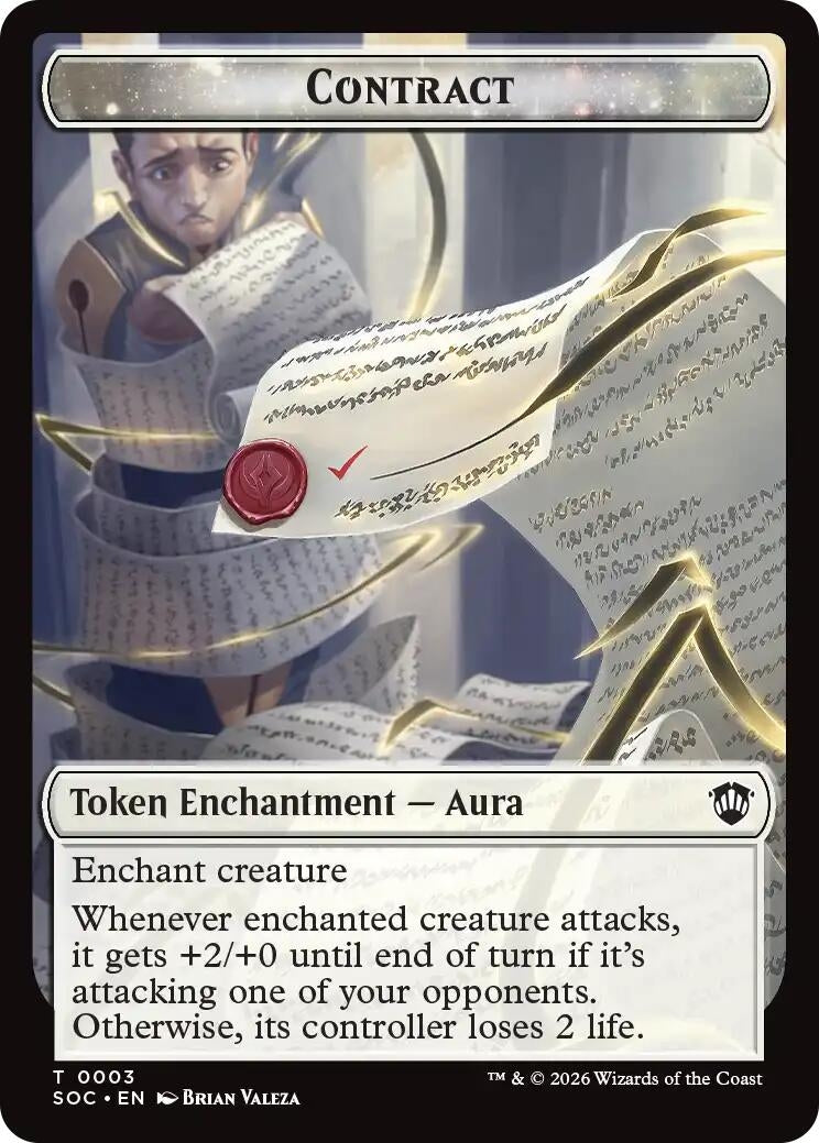 Image for Contract // Pegasus Double-Sided Token (3 // 5) (Foil) (Commander: Secrets of Strixhaven) - Magic: The Gathering