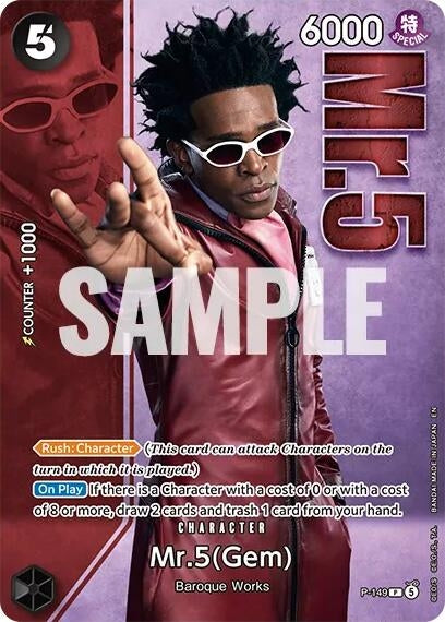 Image for Mr.5 (Gem) - P-149 (Premium Card Collection -Live Action Edition Vol.2 Baroque Works-) (P-149) (Foil) (One Piece Promotion Cards) (OP-PR) - One Piece Card Game