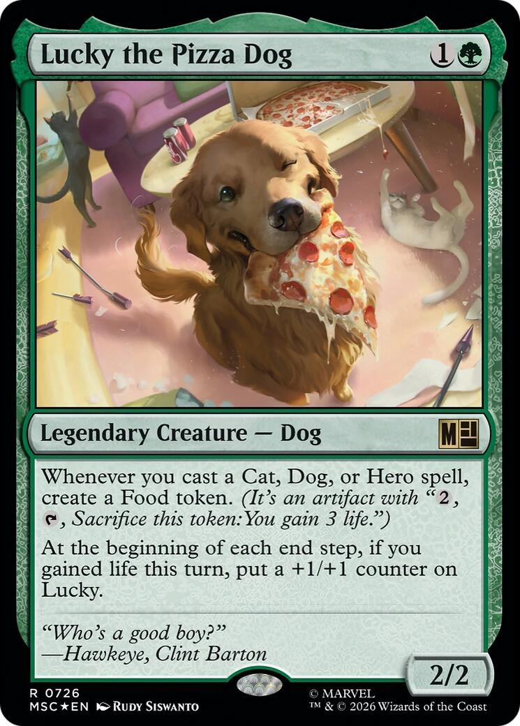 Image for Lucky the Pizza Dog (726) (Foil) (Commander: Marvel Super Heroes) - Magic: The Gathering