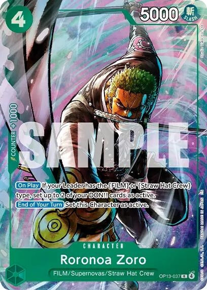 Image for Roronoa Zoro (Premium Card Collection -Best Selection Vol. 6-) (OP13-037) (Foil) (One Piece Promotion Cards) (OP-PR) - One Piece Card Game