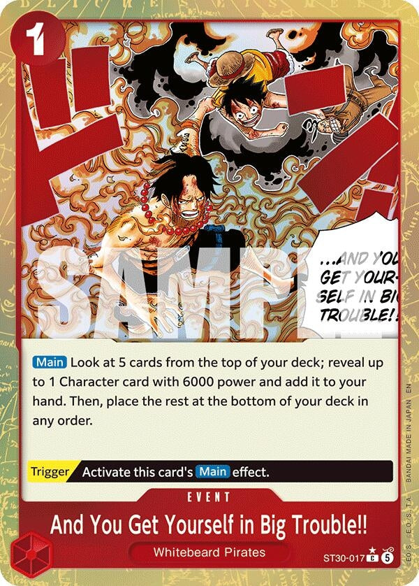 Image for And You Get Yourself in Big Trouble!! (Parallel) (ST30-017) (Foil) (ST-30: Starter Deck 30 EX Luffy & Ace) (ST-30) - One Piece Card Game