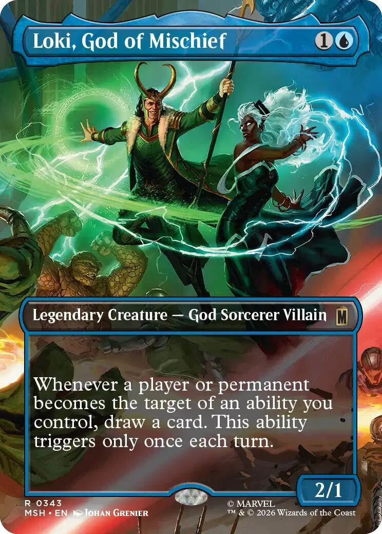 Image for Loki, God of Mischief (Borderless) (343) (Marvel Super Heroes) (MSH) - Magic: The Gathering