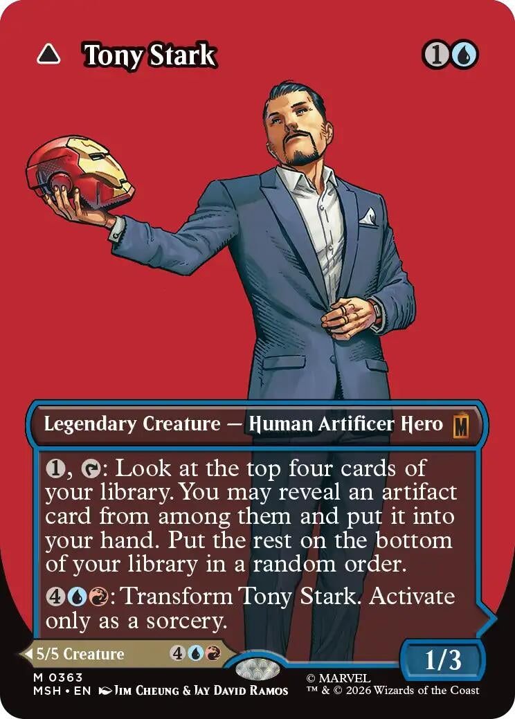 Image for Tony Stark (Borderless) (0363) (363) (Marvel Super Heroes) (MSH) - Magic: The Gathering
