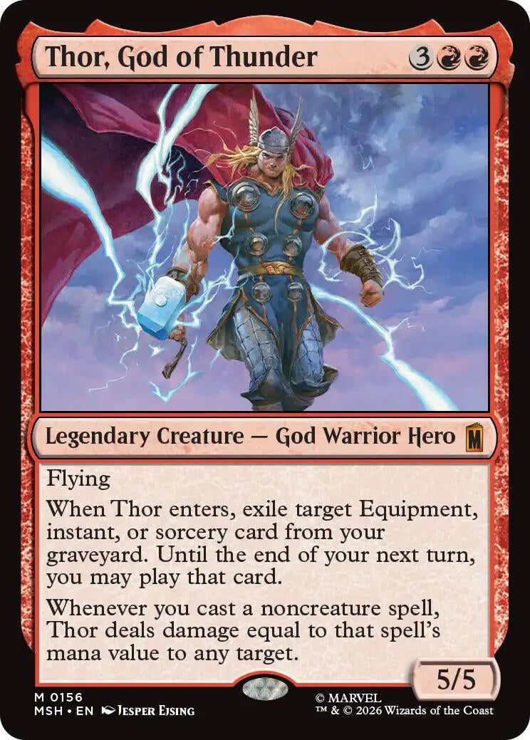 Image for Thor, God of Thunder (156) (Foil) (Marvel Super Heroes) (MSH) - Magic: The Gathering