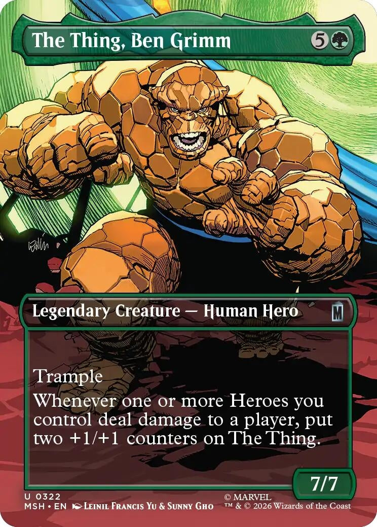 Image for The Thing, Ben Grimm (Borderless) (322) (Marvel Super Heroes) (MSH) - Magic: The Gathering
