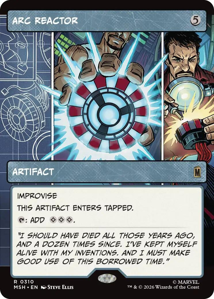 Image for Arc Reactor (Borderless) (310) (Foil) (Marvel Super Heroes) (MSH) - Magic: The Gathering