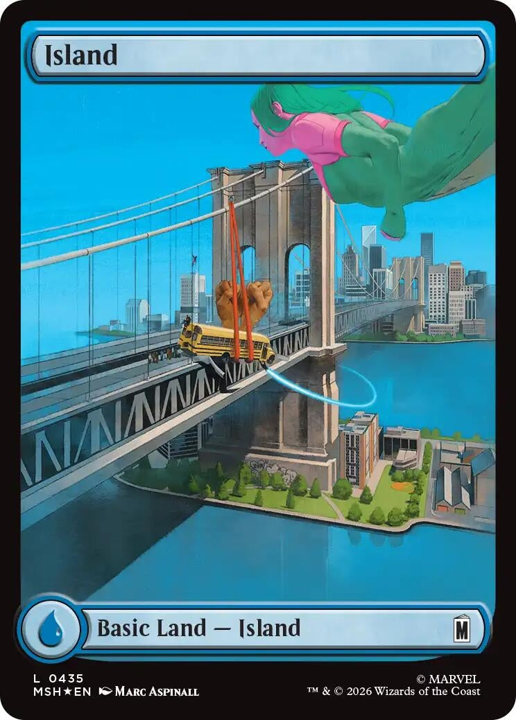 Image for Island (0435) (Surge Foil) (435) (Foil) (Marvel Super Heroes) (MSH) - Magic: The Gathering