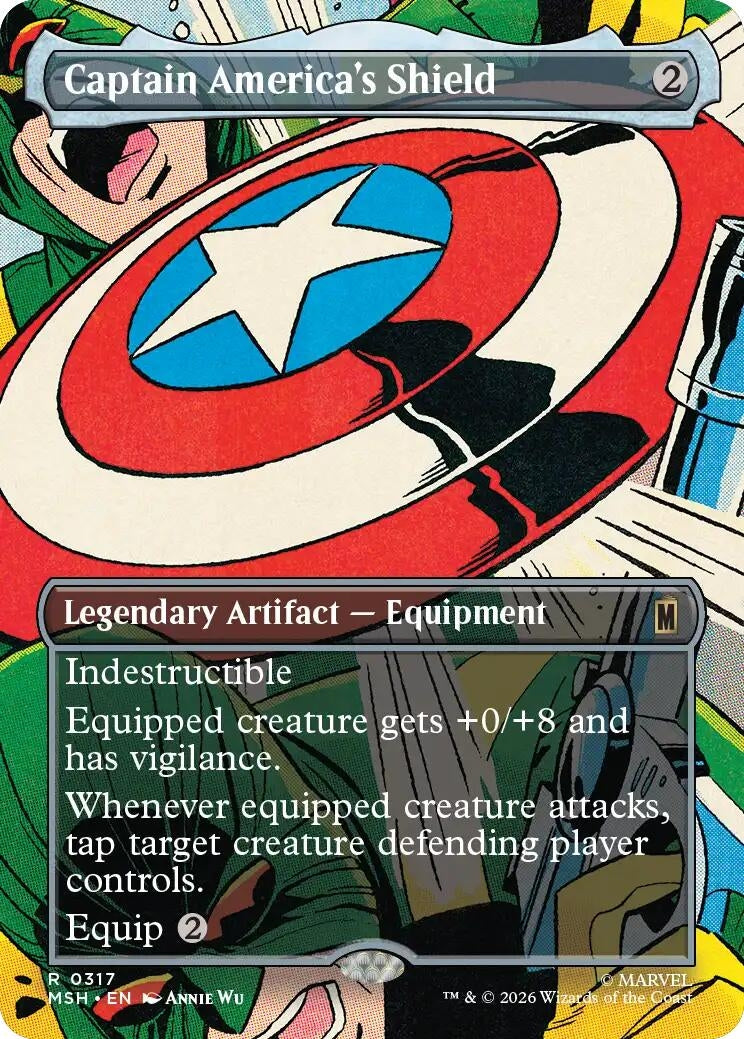 Image for Captain America's Shield (Borderless) (0317) (317) (Marvel Super Heroes) (MSH) - Magic: The Gathering