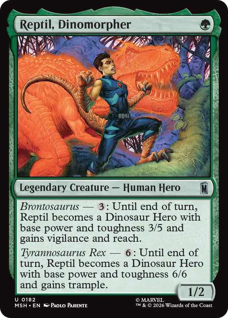 Image for Reptil, Dinomorpher (182) (Marvel Super Heroes) (MSH) - Magic: The Gathering