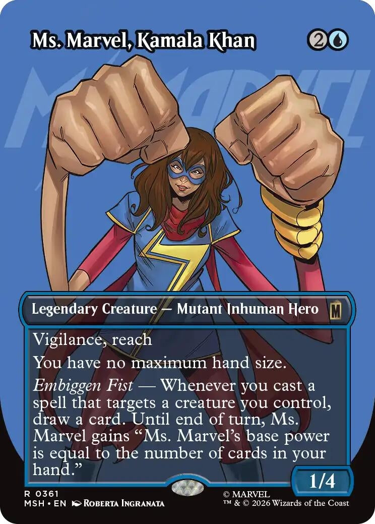 Image for Ms. Marvel, Kamala Khan (Borderless) (361) (Foil) (Marvel Super Heroes) (MSH) - Magic: The Gathering