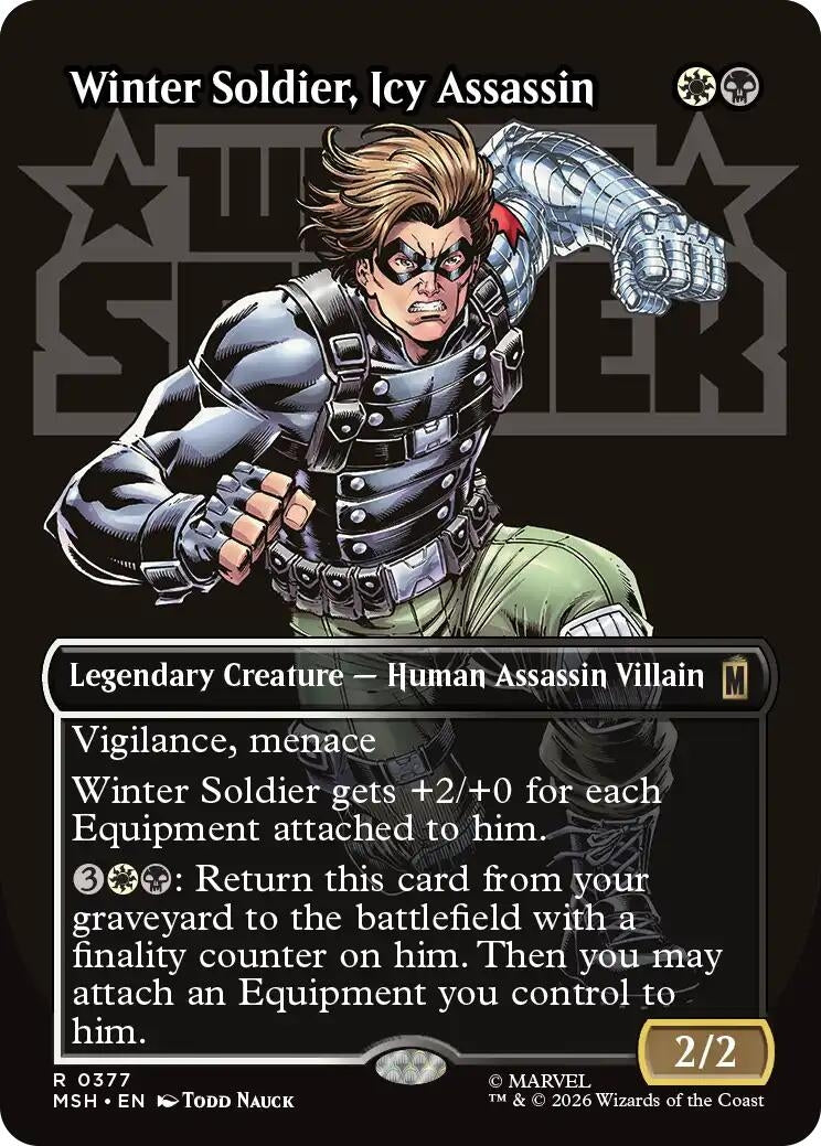 Image for Winter Soldier, Icy Assassin (Borderless) (377) (Foil) (Marvel Super Heroes) (MSH) - Magic: The Gathering