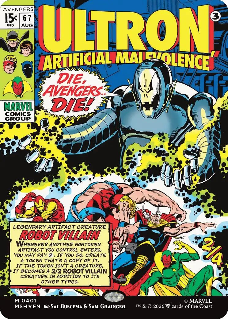 Image for Ultron, Artificial Malevolence (Borderless) (0401) (401) (Marvel Super Heroes) (MSH) - Magic: The Gathering