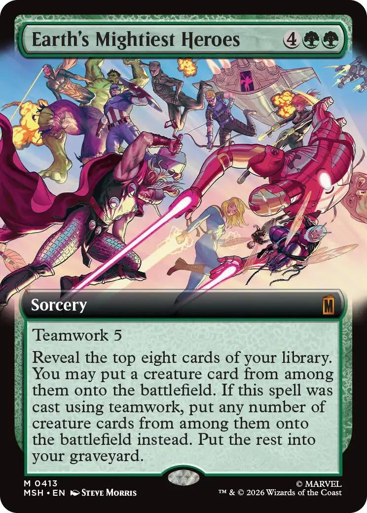 Image for Earth's Mightiest Heroes (Extended Art) (413) (Foil) (Marvel Super Heroes) (MSH) - Magic: The Gathering