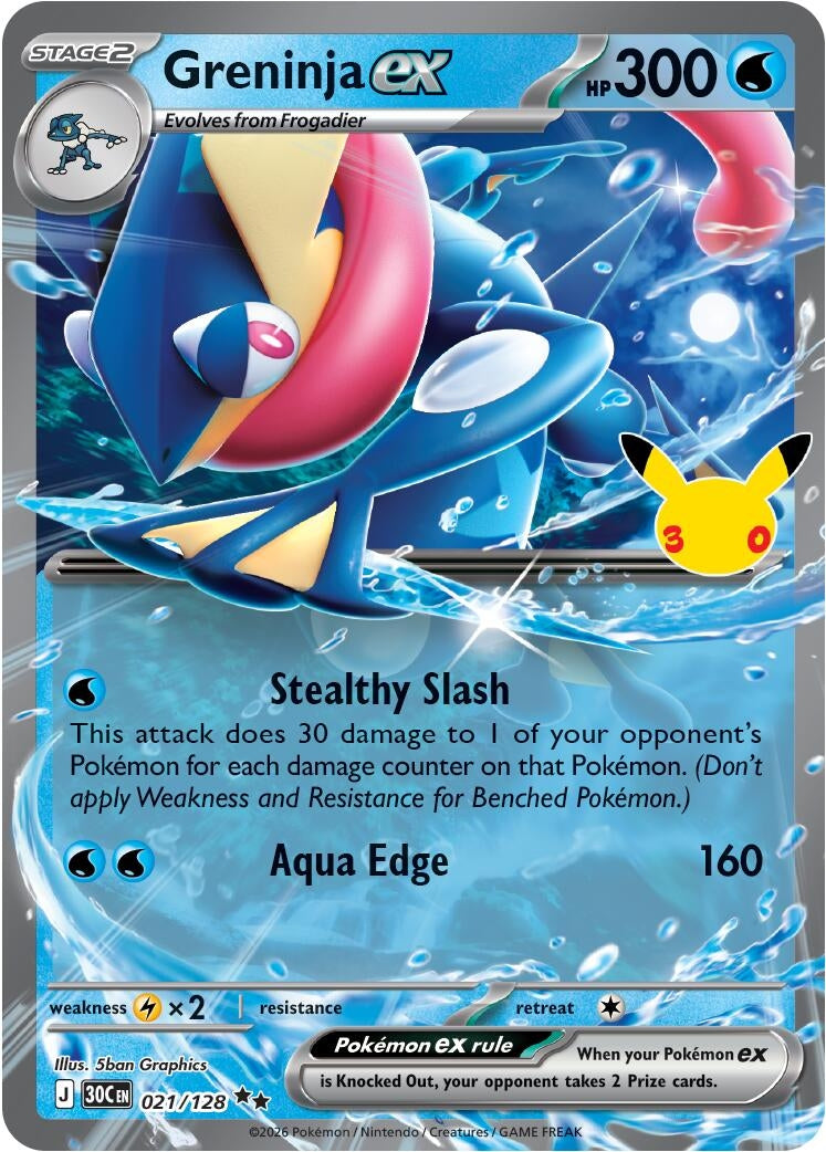Greninja ex (021/128) (Holofoil) (ME: 30th Celebration) (30C)