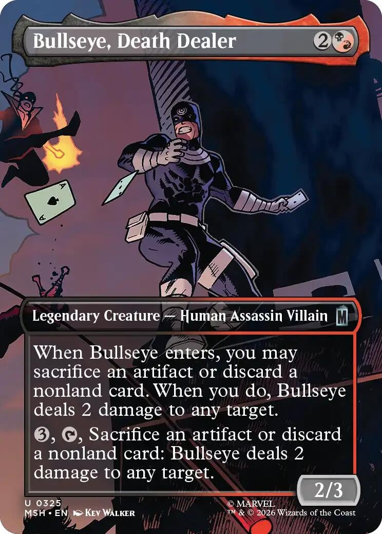 Image for Bullseye, Death Dealer (Borderless) (325) (Marvel Super Heroes) (MSH) - Magic: The Gathering