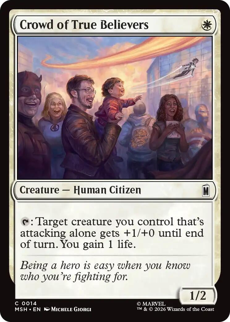 Image for Crowd of True Believers (14) (Foil) (Marvel Super Heroes) (MSH) - Magic: The Gathering