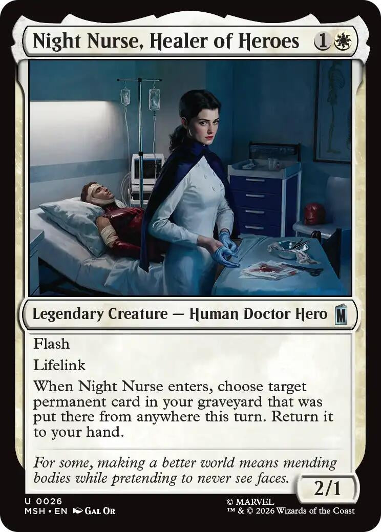 Image for Night Nurse, Healer of Heroes (26) (Marvel Super Heroes) (MSH) - Magic: The Gathering
