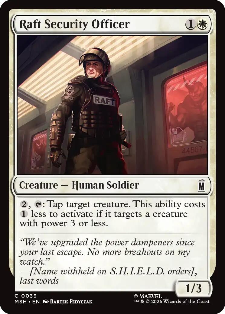 Image for Raft Security Officer (33) (Foil) (Marvel Super Heroes) (MSH) - Magic: The Gathering