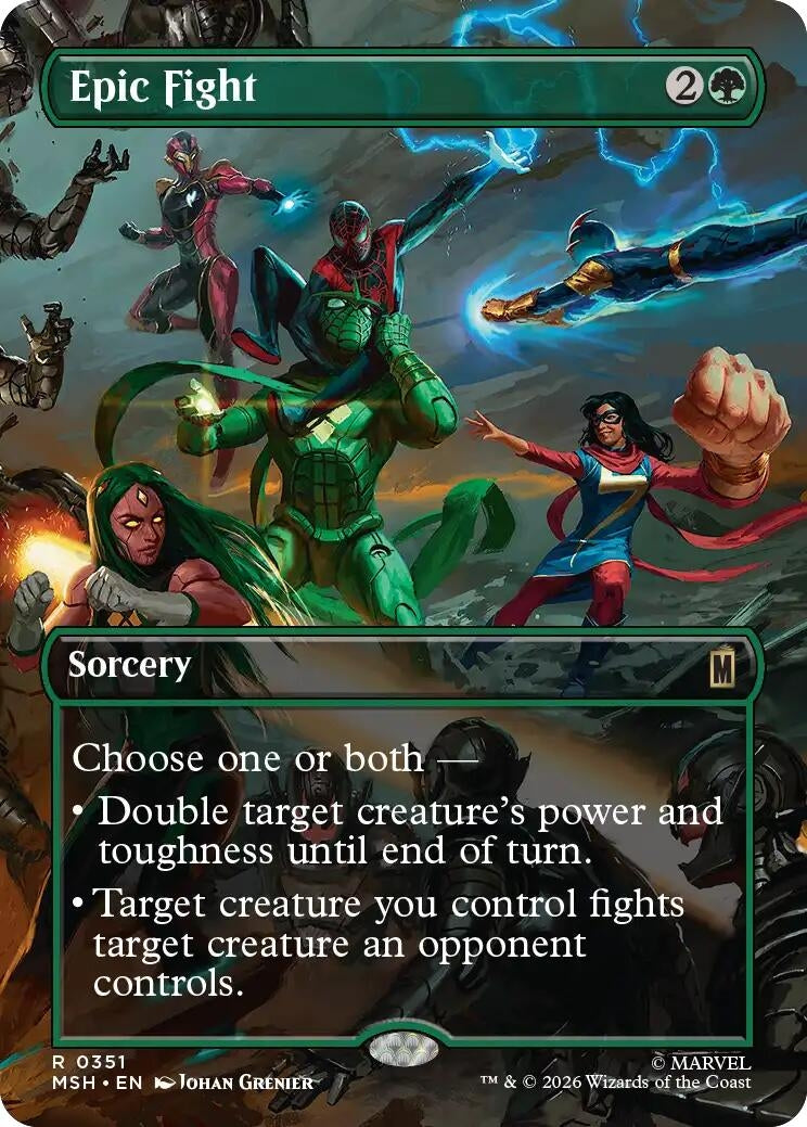 Image for Epic Fight (Borderless) (351) (Foil) (Marvel Super Heroes) (MSH) - Magic: The Gathering