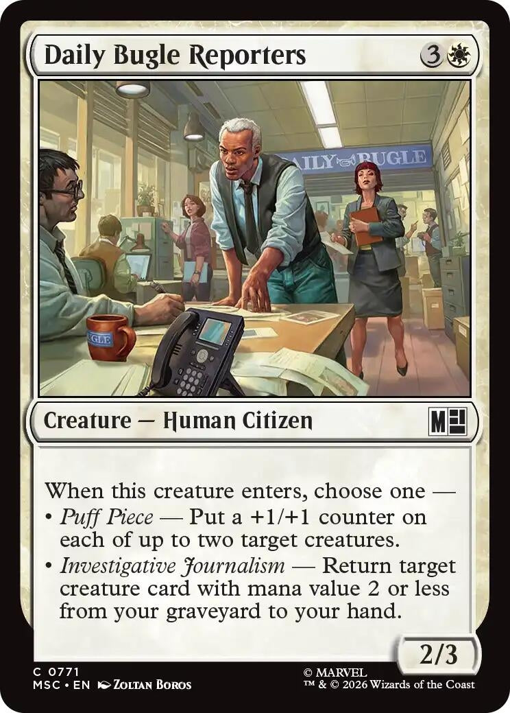 Image for Daily Bugle Reporters (771) (Commander: Marvel Super Heroes) (MSC) - Magic: The Gathering