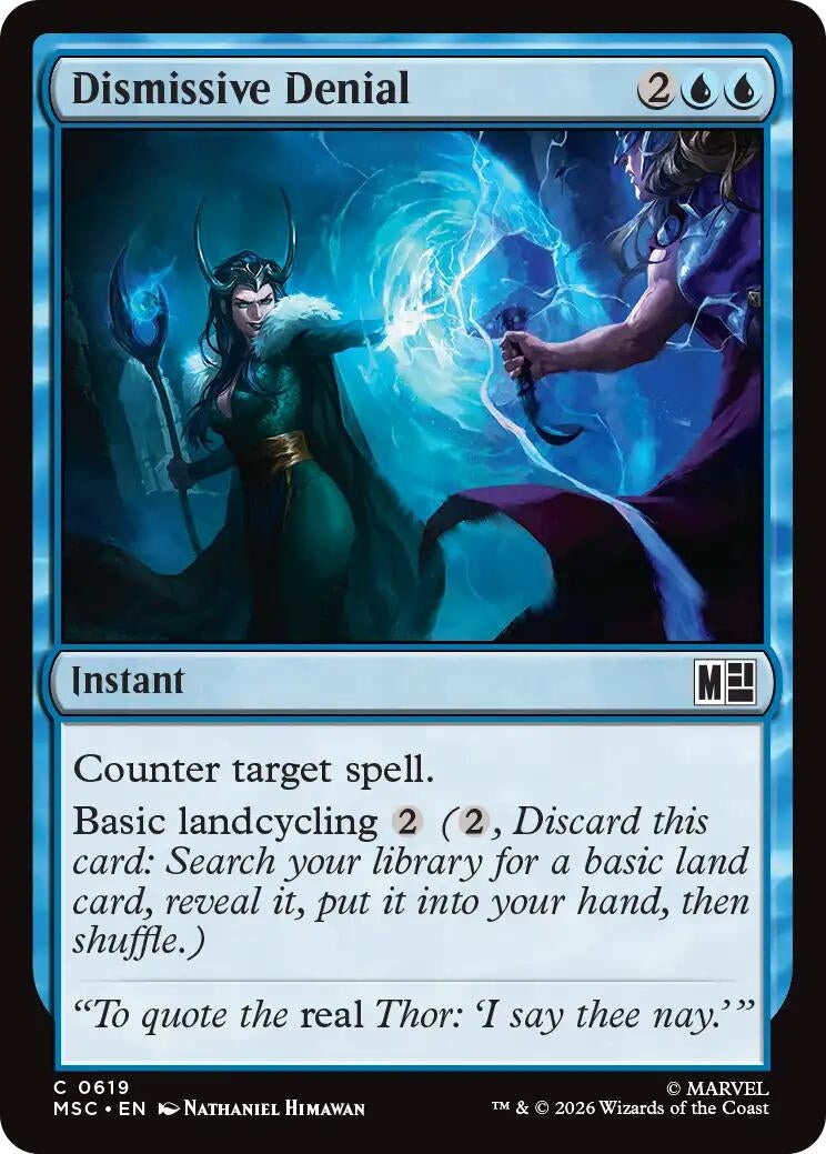 Image for Dismissive Denial (619) (Foil) (Commander: Marvel Super Heroes) (MSC) - Magic: The Gathering