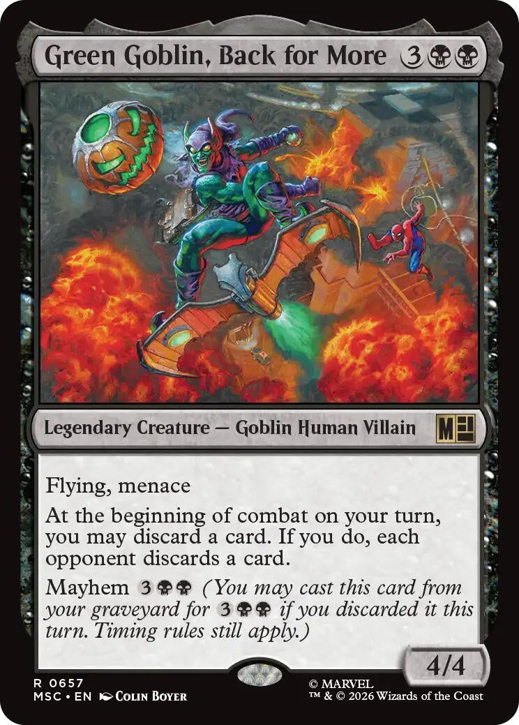 Image for Green Goblin, Back for More (657) (Foil) (Commander: Marvel Super Heroes) (MSC) - Magic: The Gathering