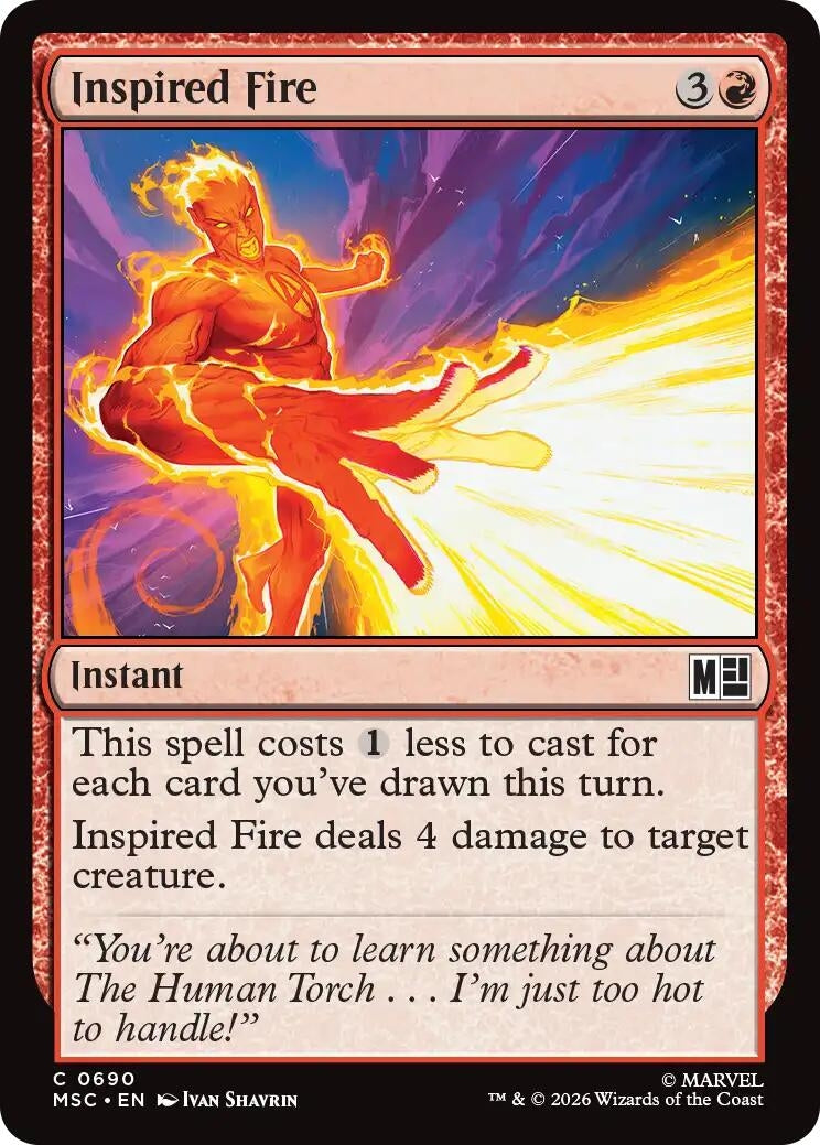 Image for Inspired Fire (690) (Foil) (Commander: Marvel Super Heroes) (MSC) - Magic: The Gathering