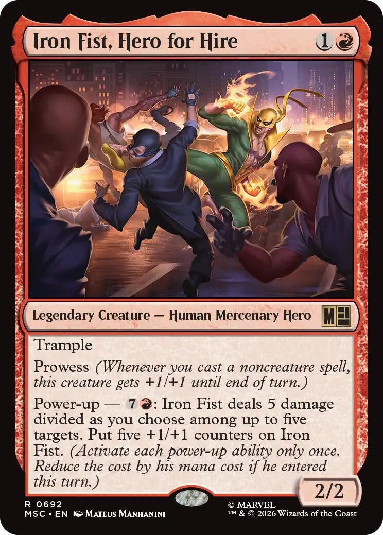 Image for Iron Fist, Hero for Hire (692) (Commander: Marvel Super Heroes) (MSC) - Magic: The Gathering