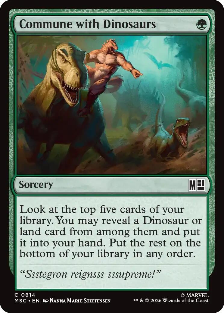 Image for Commune with Dinosaurs (814) (Foil) (Commander: Marvel Super Heroes) (MSC) - Magic: The Gathering