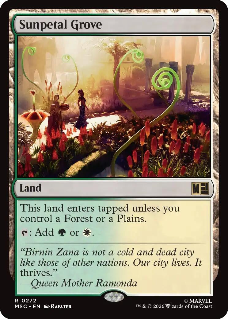 Image for Sunpetal Grove (Surge Foil) (272) (Foil) (Commander: Marvel Super Heroes) (MSC) - Magic: The Gathering